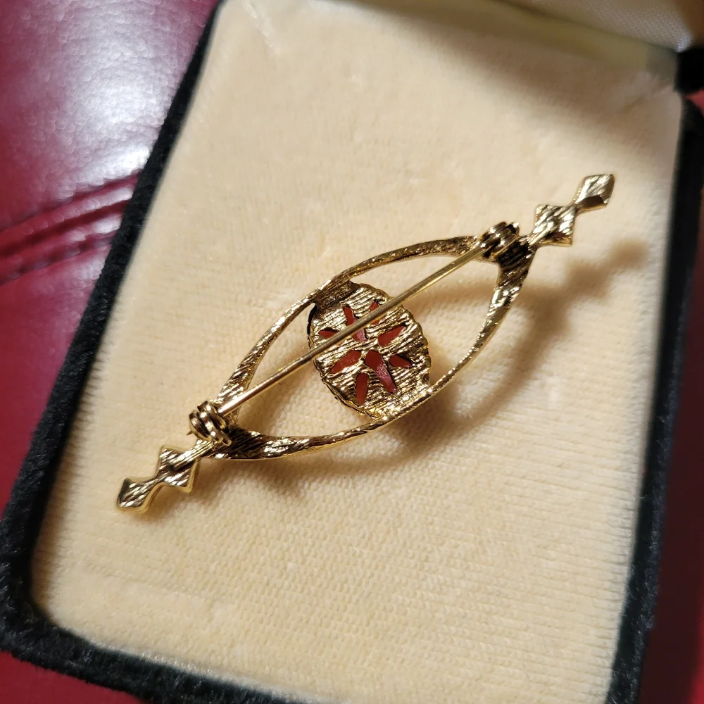 Cameo Brooch Faux Pearls Gold-tone ~ Pretty Vintage Look